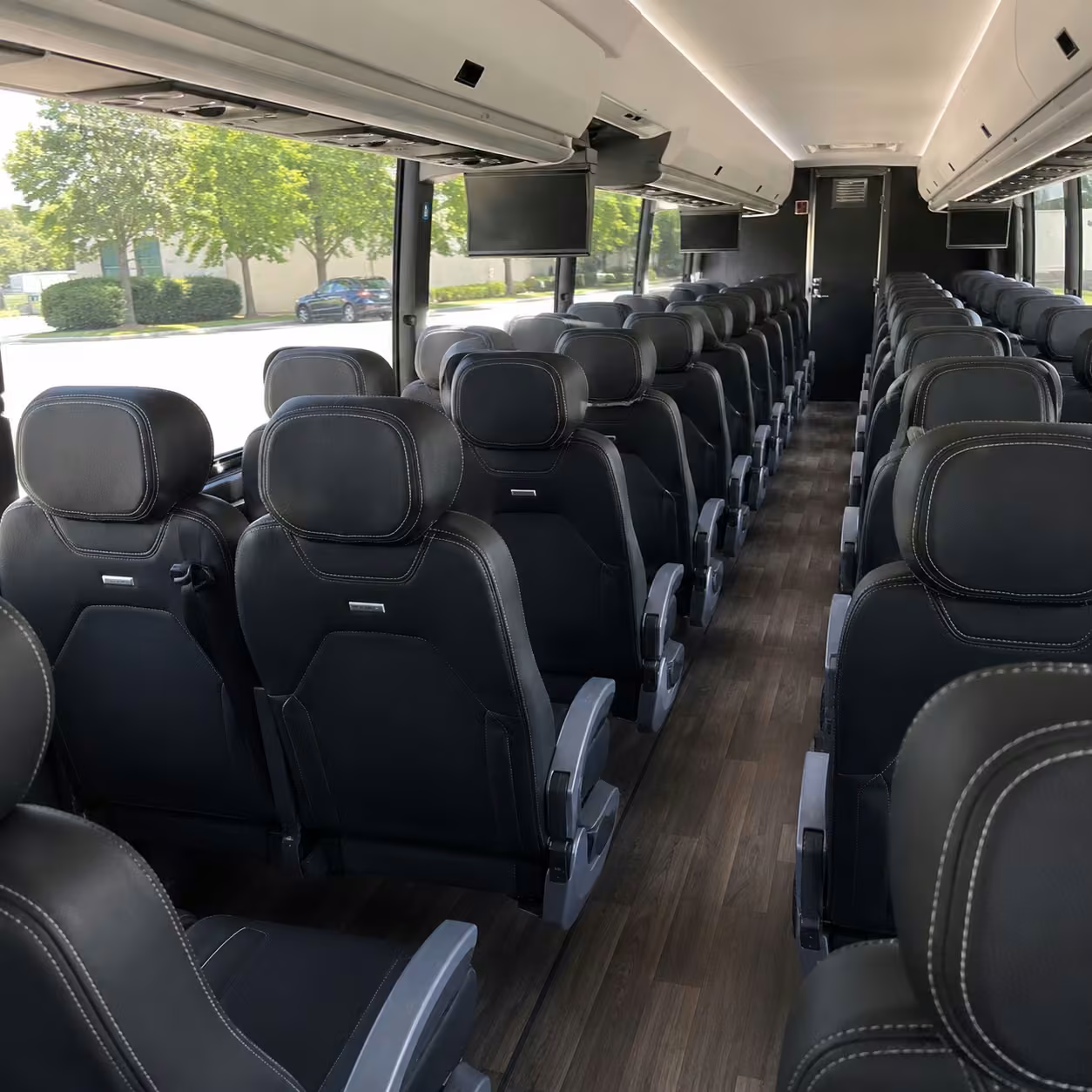 40 56 passenger charter bus inside